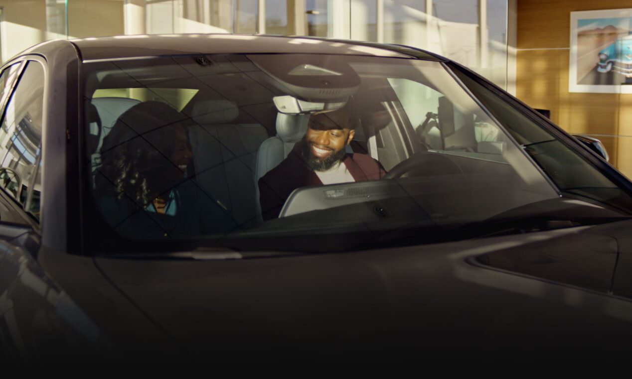 The Luxurious Interior of a Cadillac Vehicle with a View of the Sunset