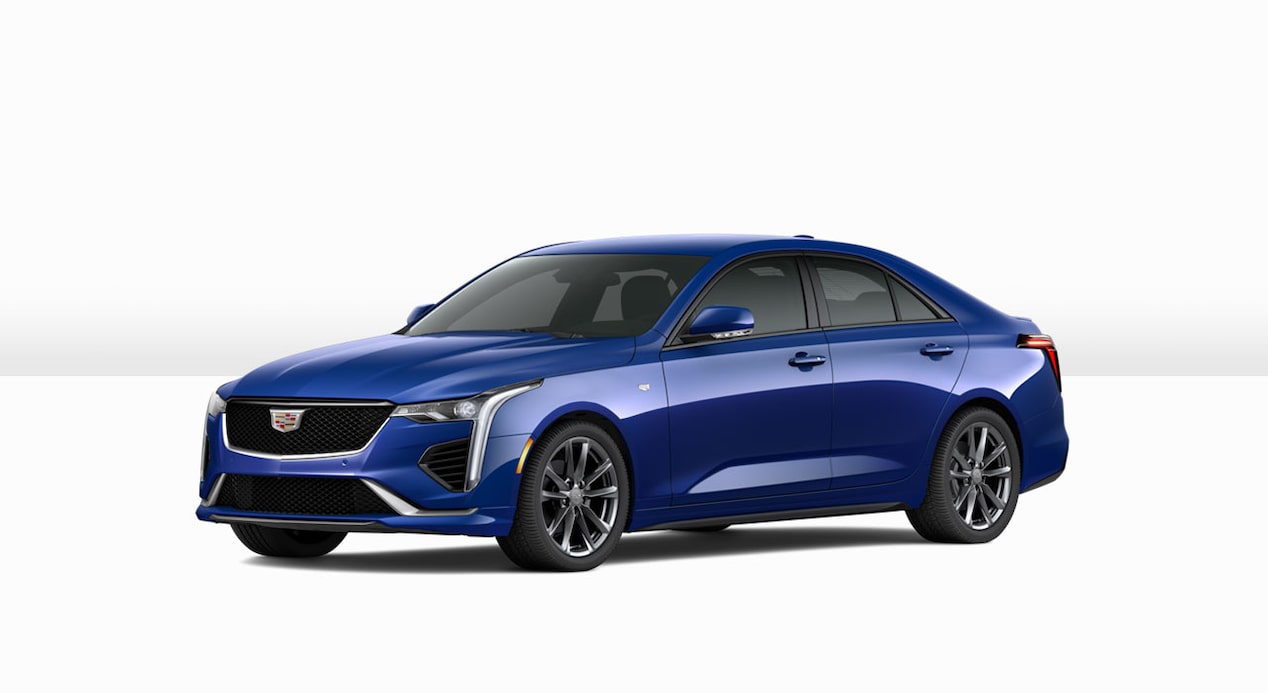 A Side Profile of the Dark Blue 2024 Cadillac CT4