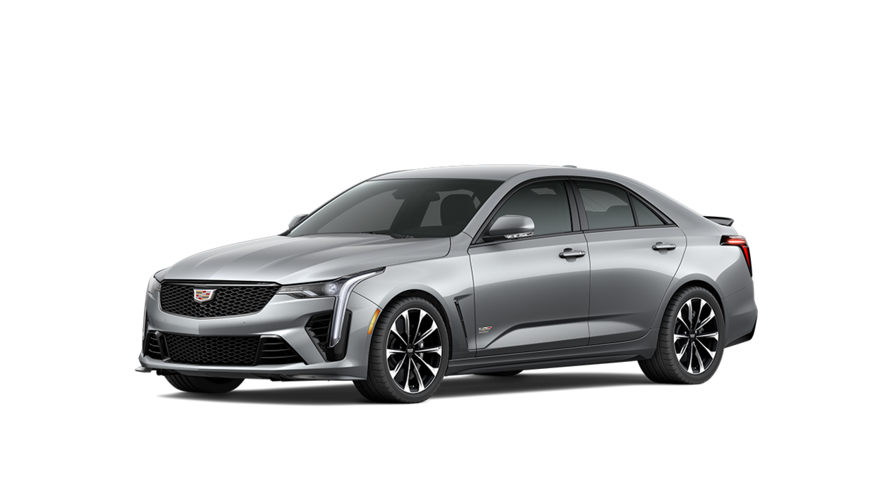 A Side Profile of the Silver 2026 Cadillac CT4 Blackwing