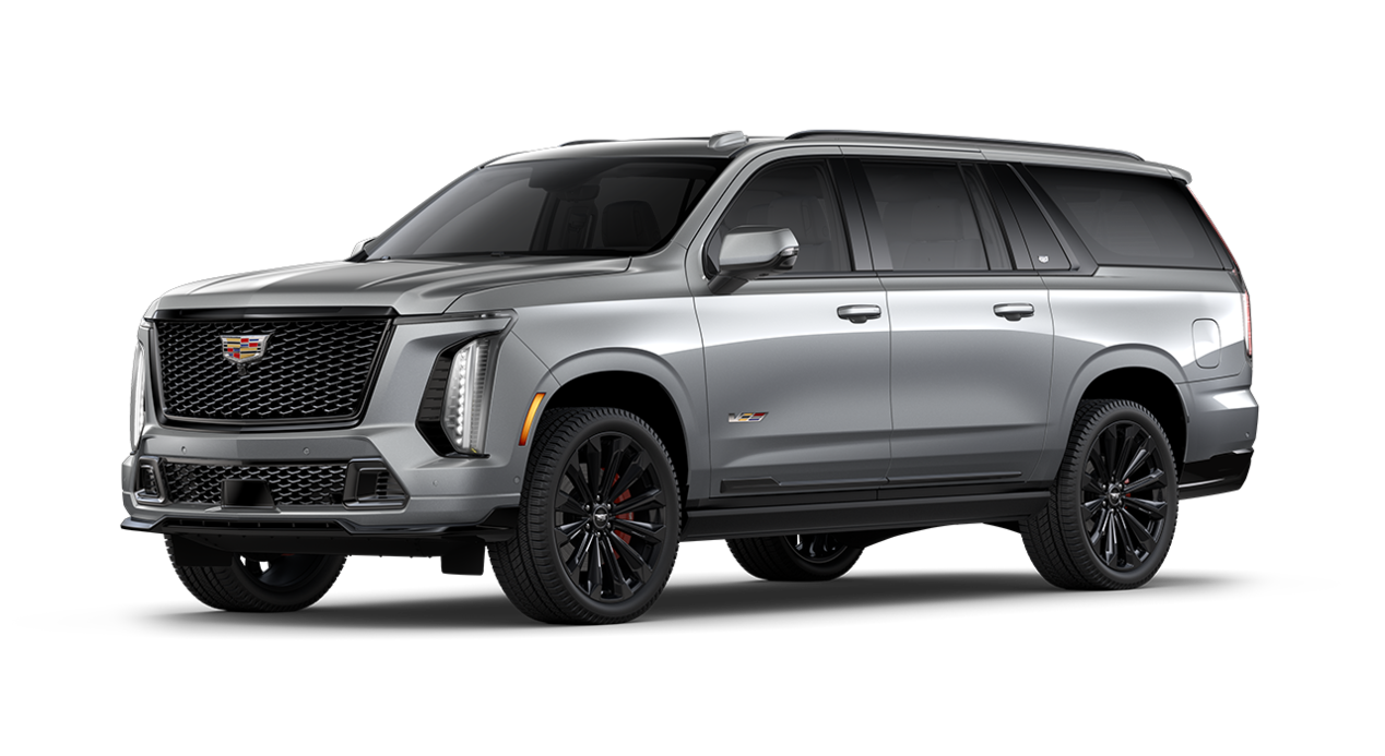 A Side Profile of the Silver 2026 Cadillac Escalade-V ESV