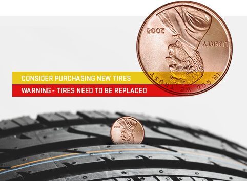 Tire wear penny test from Cadillac Certified Service
