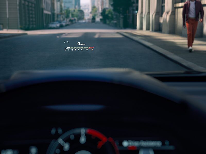 Close-up View of the 2026 CT4 Head-up Display on the Windshield