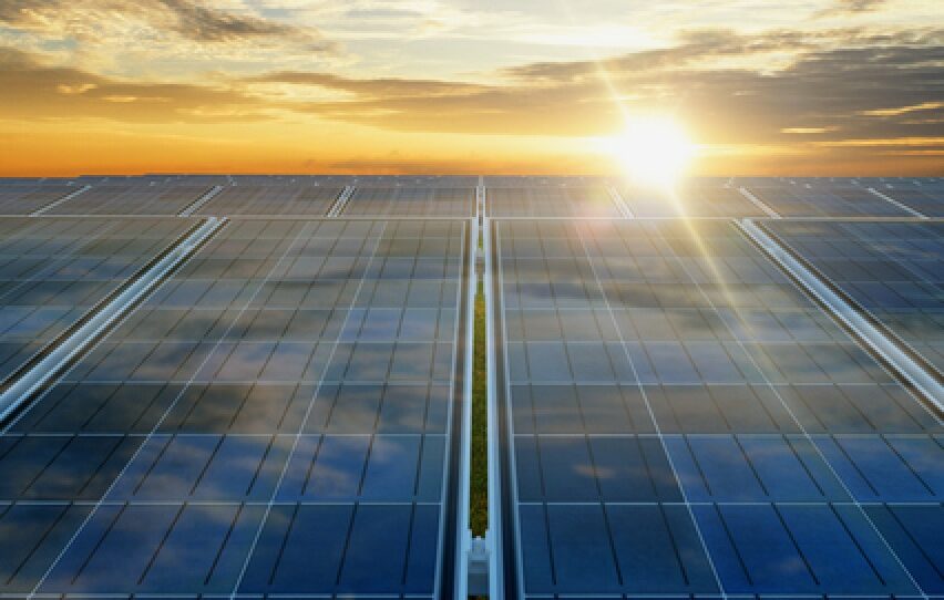 Solar Panels Collecting Sun Light Energy