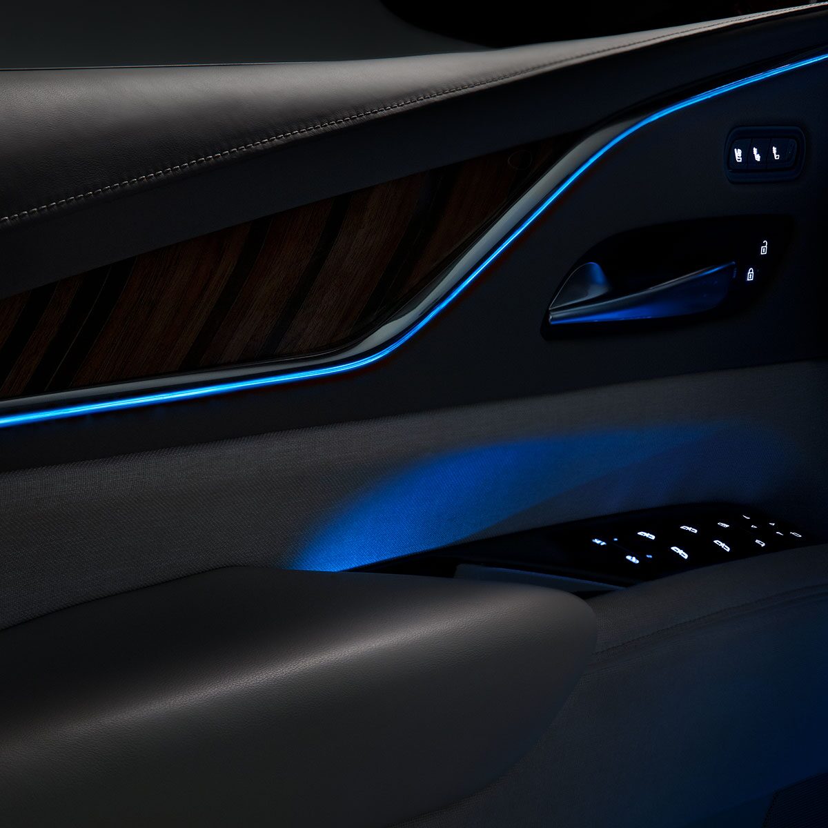 Ambient Lighting Highlights Intricate Interior Accents in Cadillac Escalade