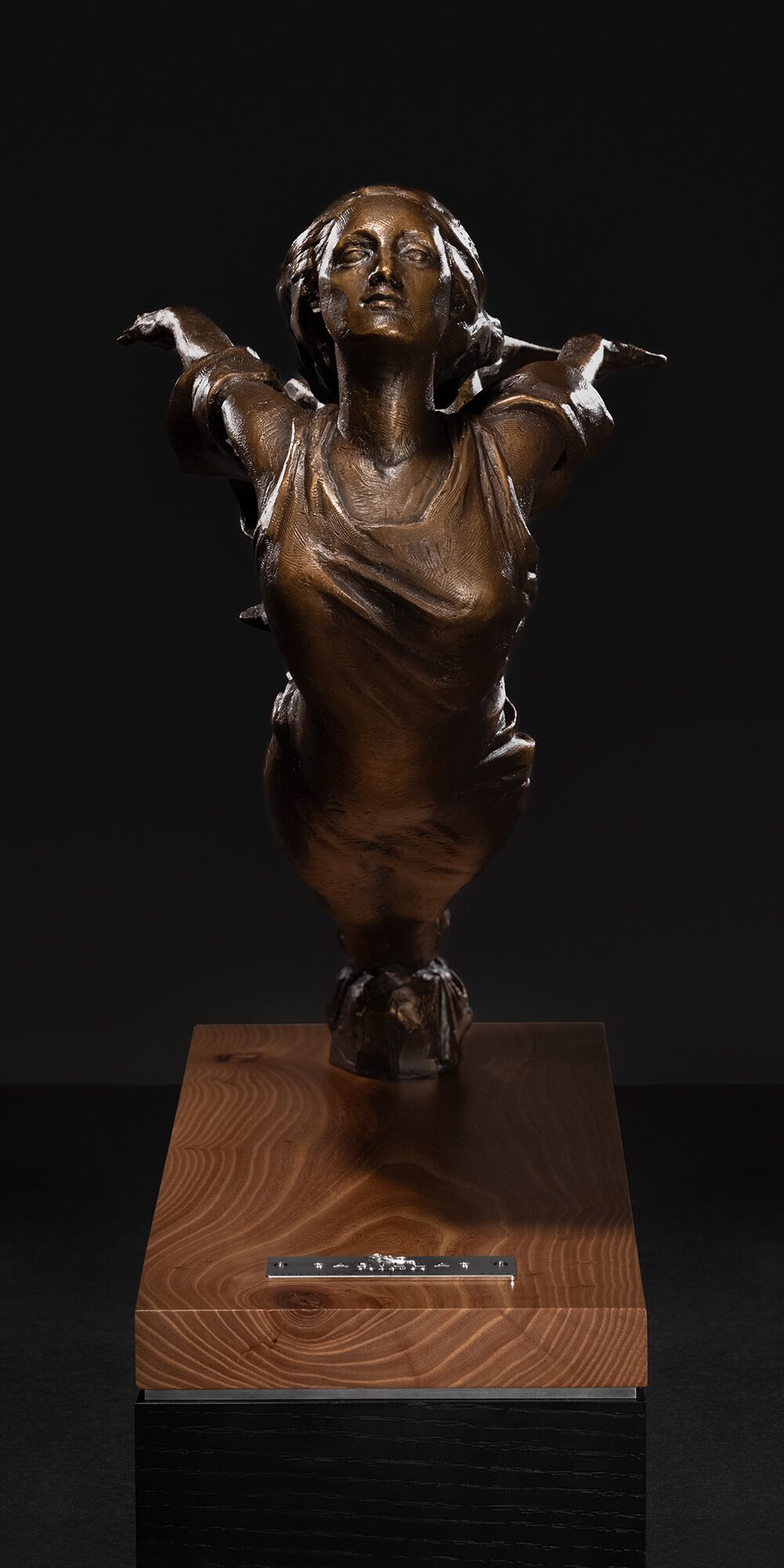 Bronze Cadillac Hood Ornament Statue Front View