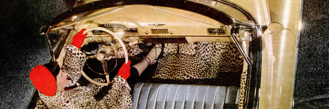 Classic Cadillac Convertible Cheetah Print Custom Interior