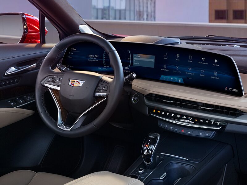 The Sleek Infotainment System and Middle Console of the 2025 Cadillac XT4