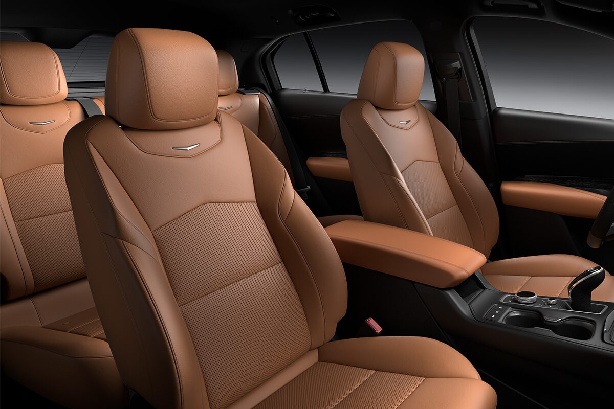 Passenger Side View of the Spacious Front and Back Seats of the 2025 Cadillac XT4