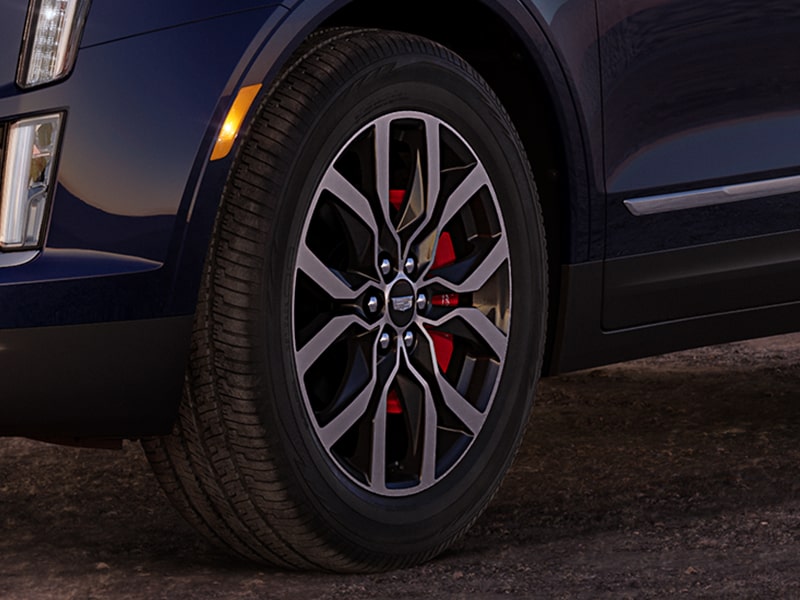 20" Alloy Wheels with Eye Catching Red Calipers on the Cadillac XT5