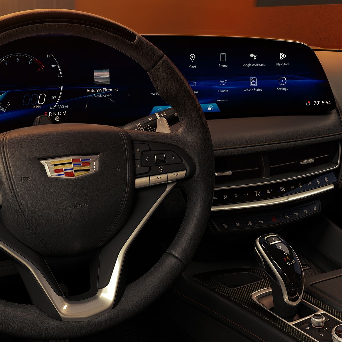 2025 Cadillac CT5 Close-Up of Interior Steering Wheel