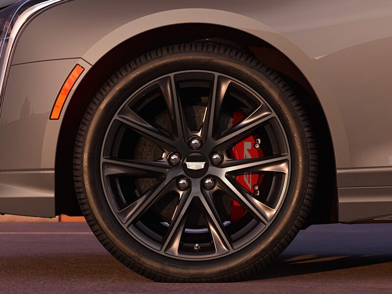 Close-up View of a 2025 CT4-V Tire and Wheel