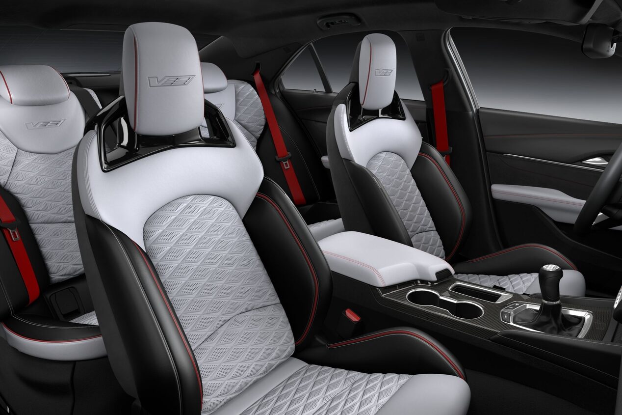 Passenger Door View of the 2025 CT4-V Racing Inspired Seating and Interior