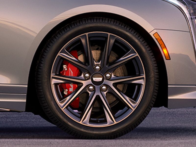 Close-up View of a 2026 CT4 Premium Alloy Wheel