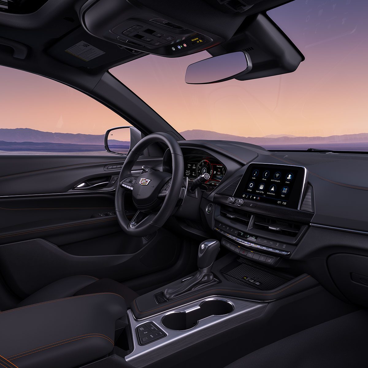 Passenger View of the 2026 CT4 Driver's Side Dashboard and Center Console
