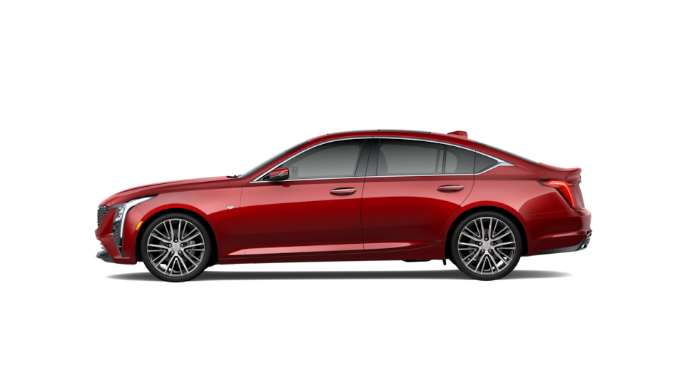 A Side Profile of a Red 2025 Cadillac CT5
