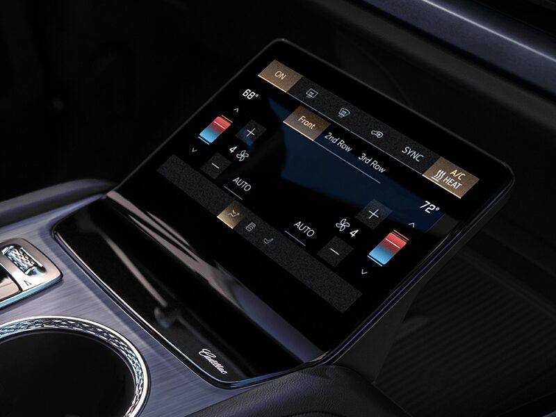 Close-up of the Tri-zone Ambient Lighting in the 2026 VISTIQ's Front Row Interior