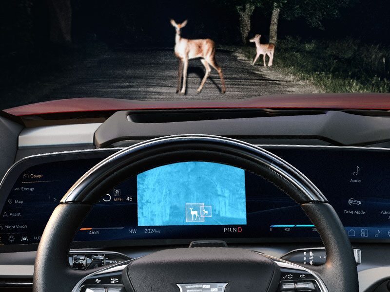 Close-up of the 2026 VISTIQ Dashboard Screen Utilizing the Night Vision Feature
