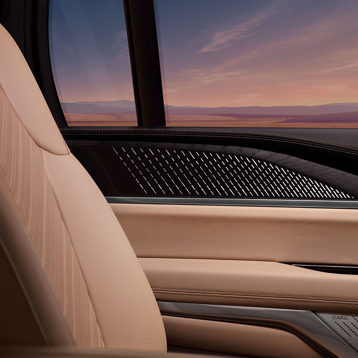 Close-up of the 2026 ESCALADE IQ Door Premium Materials and Details