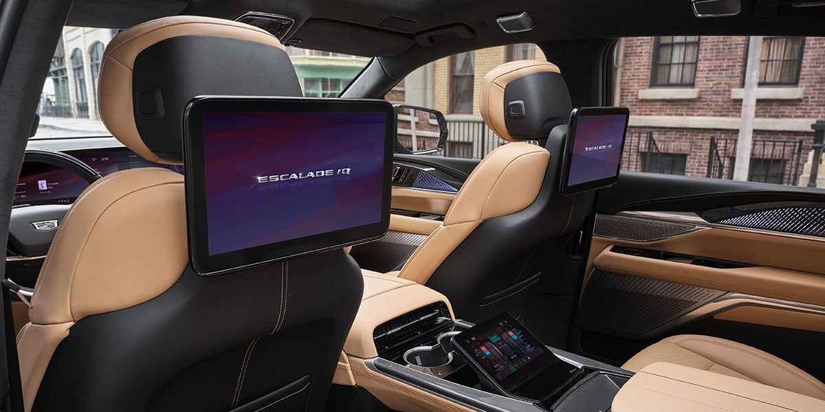The Interior and Second Row Headrest Touchscreens Inside the 2026 Cadillac ESCALADE IQ