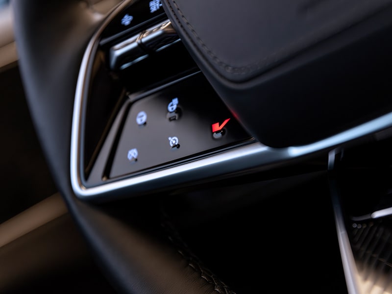 The V-mode Button on the 2026 LYRIQ-V Steering Wheel
