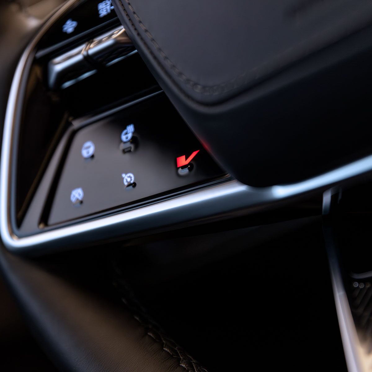 The V-mode Button on the 2026 LYRIQ-V Performance EV Steering Wheel