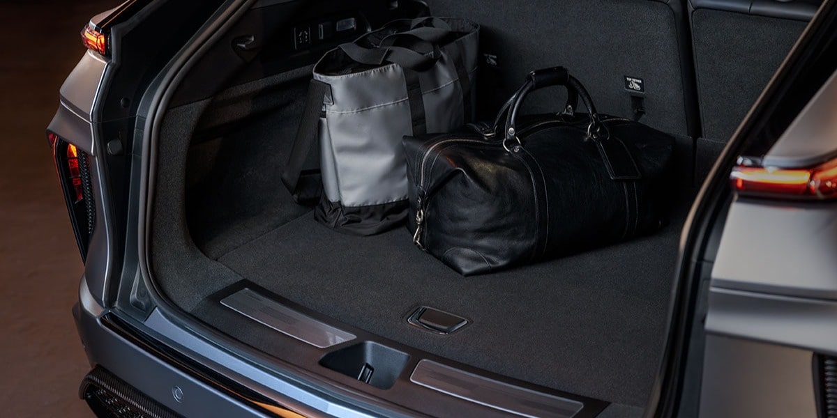 The Trunk of the Cadillac LYRIQ-V Opened Displaying the Cargo Space