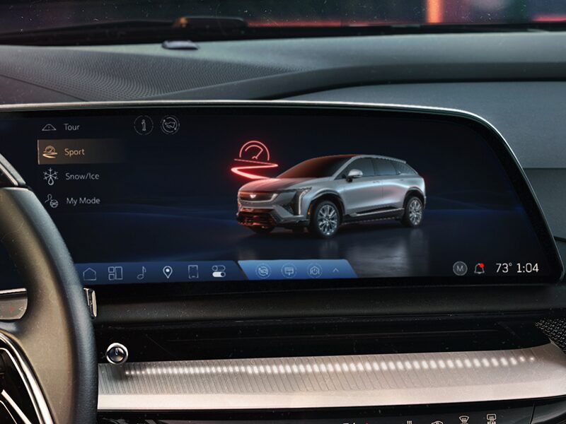 A Close Up View of the Driver Mode Displayed on the 2026 OTPIQ Infotainment Screen