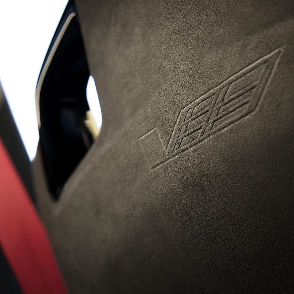 Suede Microfiber Seatback in a Cadillac CT4-V Luxury Sport Sedan
