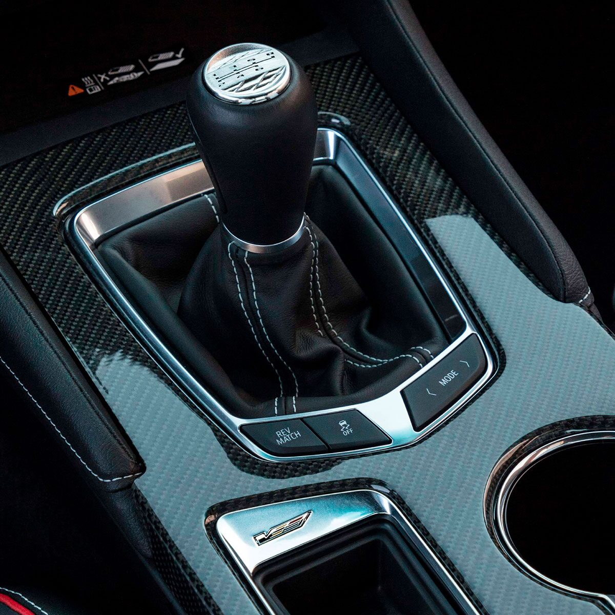 Close-up View of the CT4-V 6-speed Manual Transmission and No Lift Shifter
