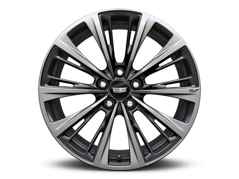 19’’ Aluminum Alloy Wheel with Diamond Cut Silver Finished Tire of a Cadillac CT5-V