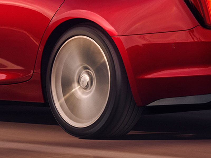 Close-Up of 2026 Cadillac 2026 Tire Utilizing All Wheel Drive