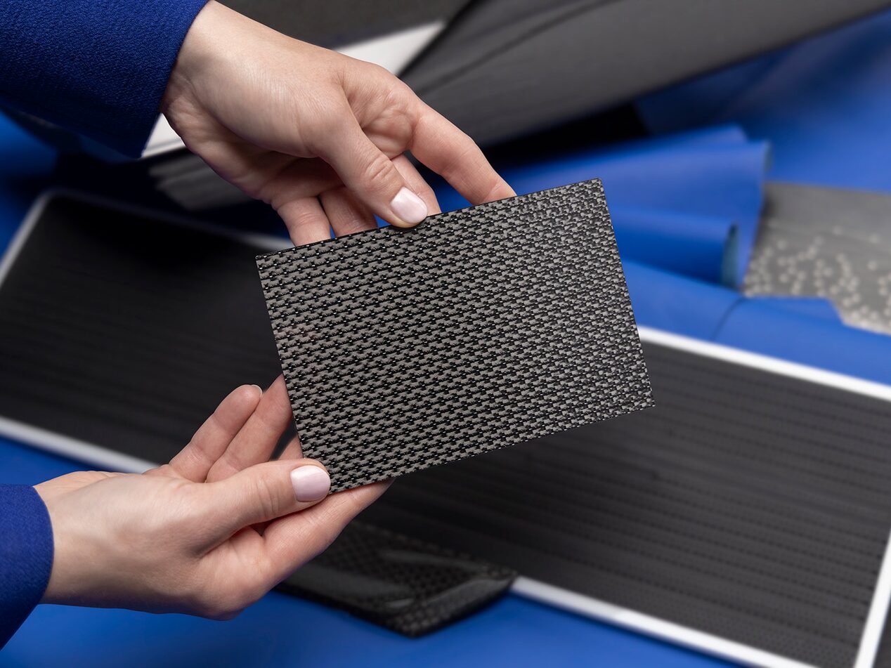 A Person Holding the Luxurious Materials of the Cadillac CELESTIQ Magnetic Design