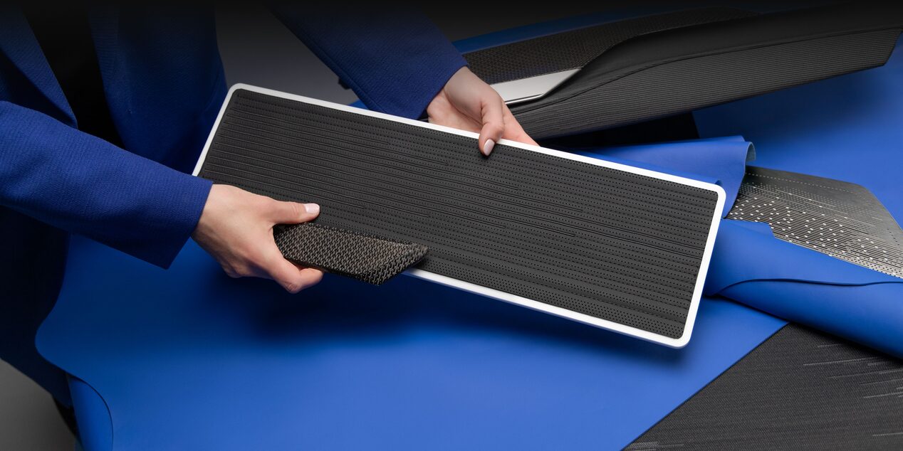 A Person Holding the Luxurious Materials of the Cadillac CELESTIQ Magnetic Design