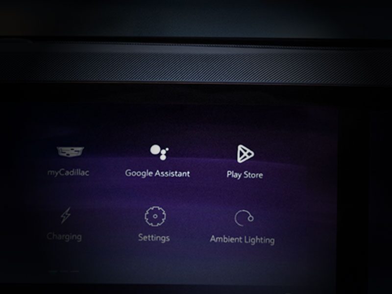 Close-up of the Infotainment System Displaying Apps